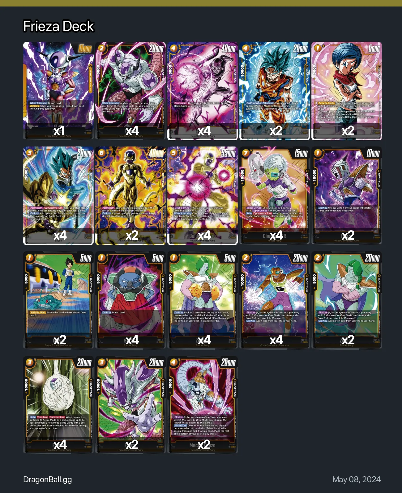 Frieza Deck Dragon Ball Super Card Game Fusion World Deck | DragonBall.gg