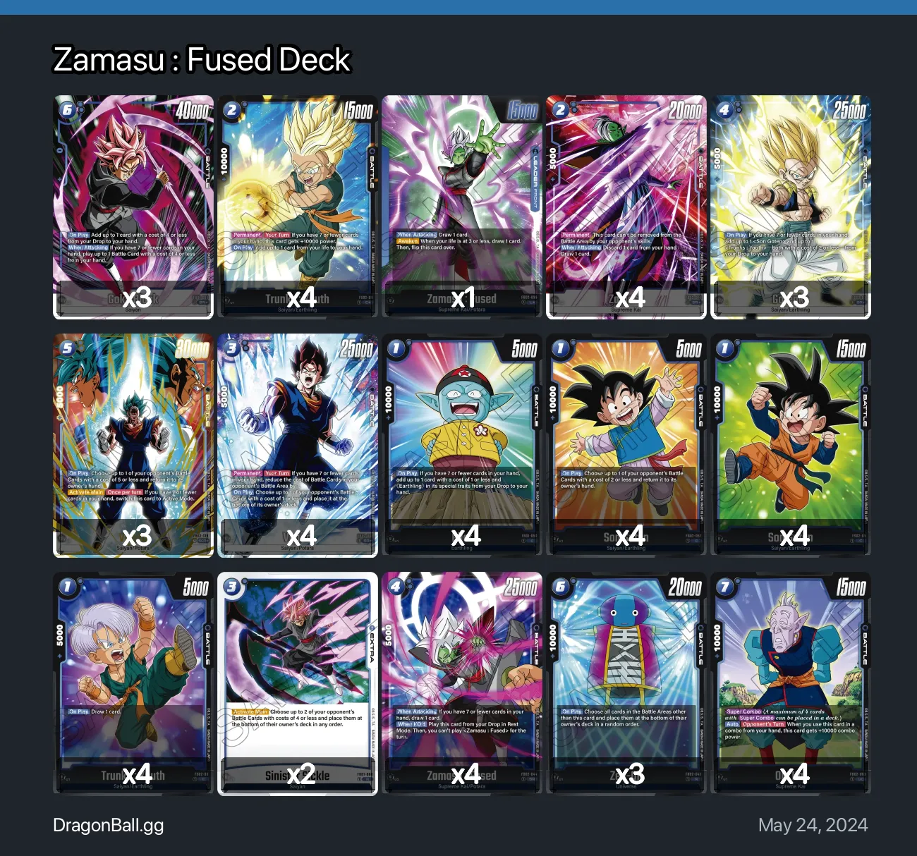 Zamasu : Fused Deck Dragon Ball Super Card Game Fusion World Deck ...