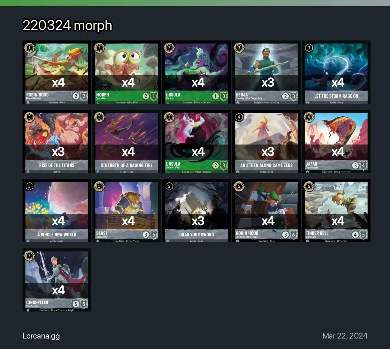 220324 morph Lorcana Deck | Lorcana.gg