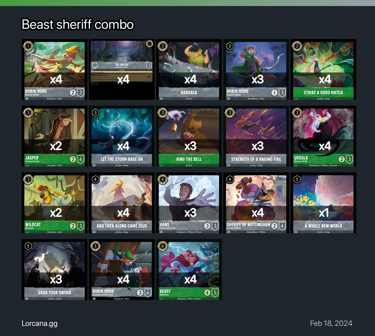 Beast Sheriff Combo Lorcana Deck • Lorcanagg