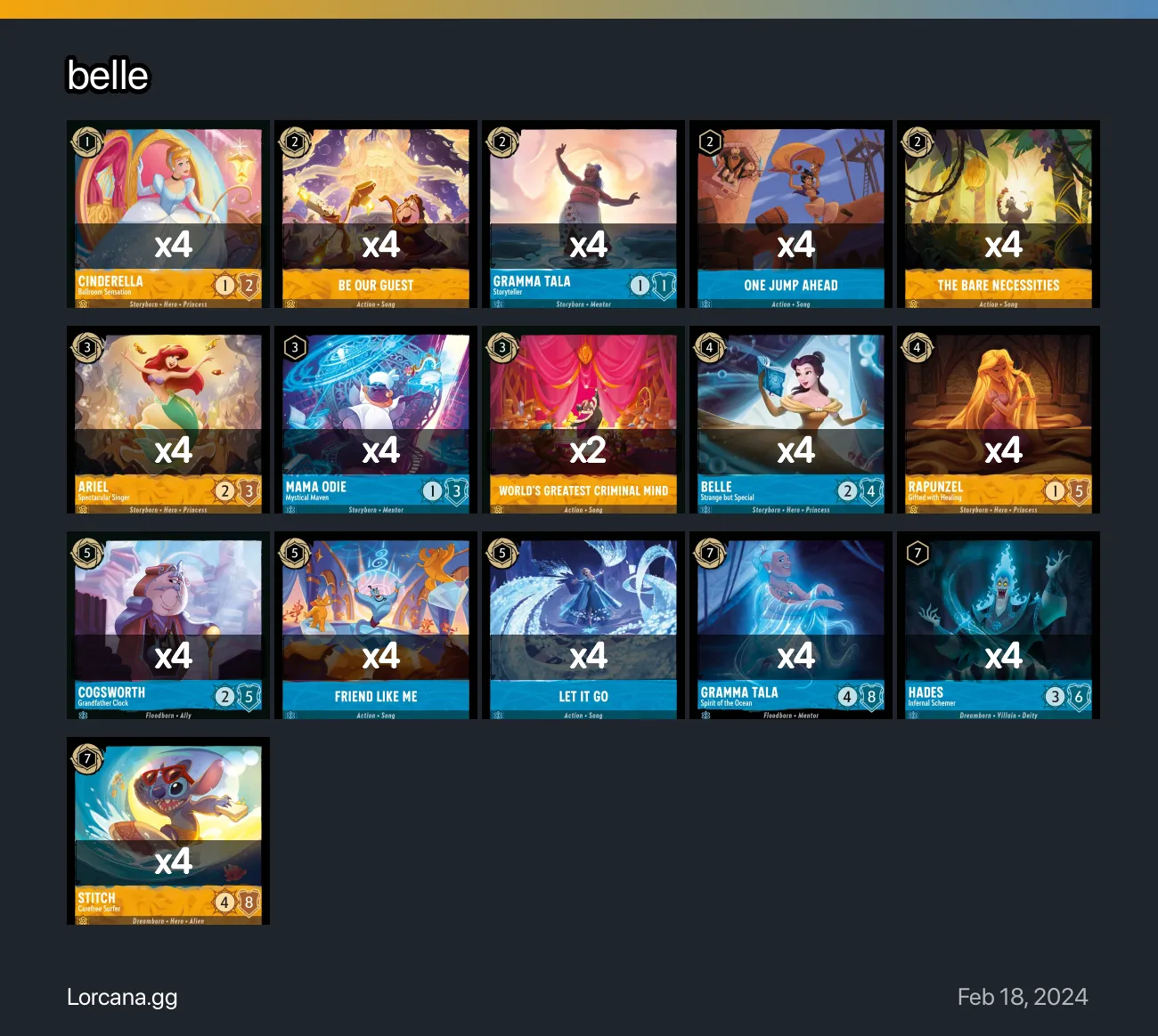 belle Lorcana Deck • Lorcana.GG