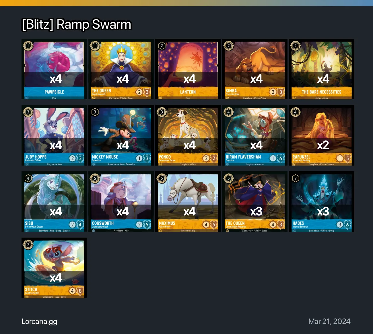 [Blitz] Ramp Swarm Lorcana Deck • Lorcana.GG