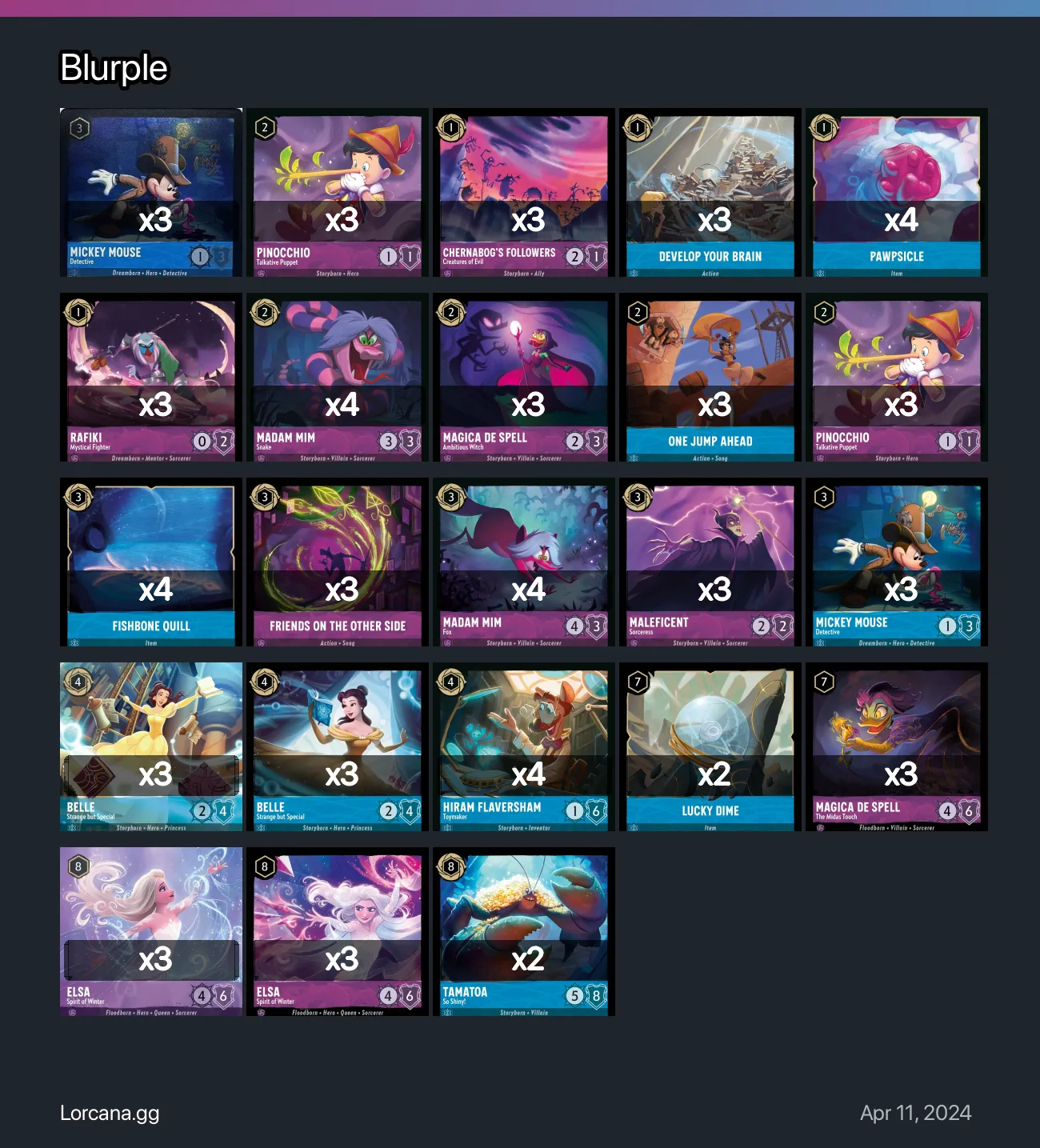 Blurple Lorcana Deck | Lorcana.gg