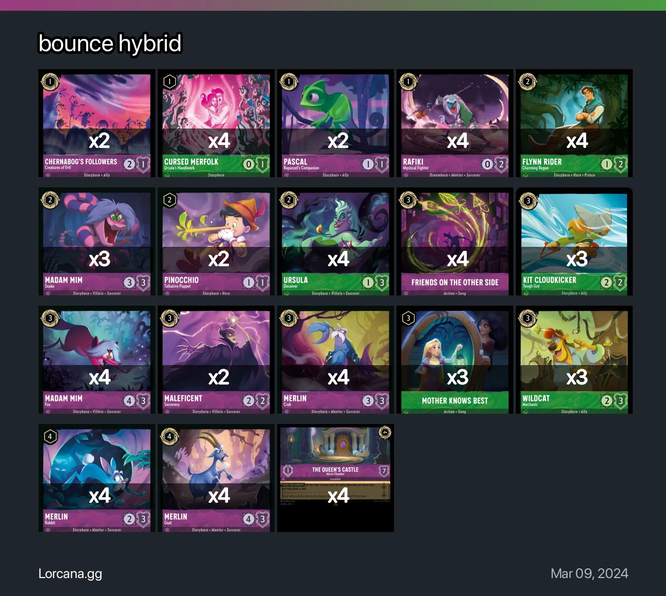 bounce hybrid Lorcana Deck | Lorcana.gg