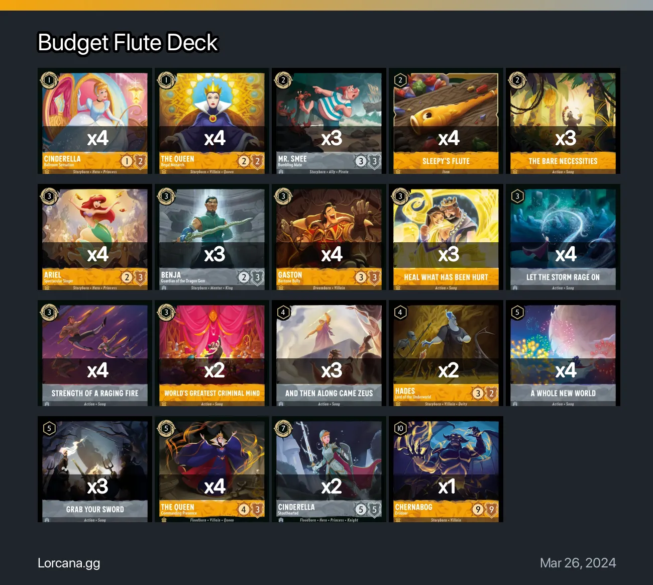 Budget Flute Deck Lorcana Deck • Lorcana.GG