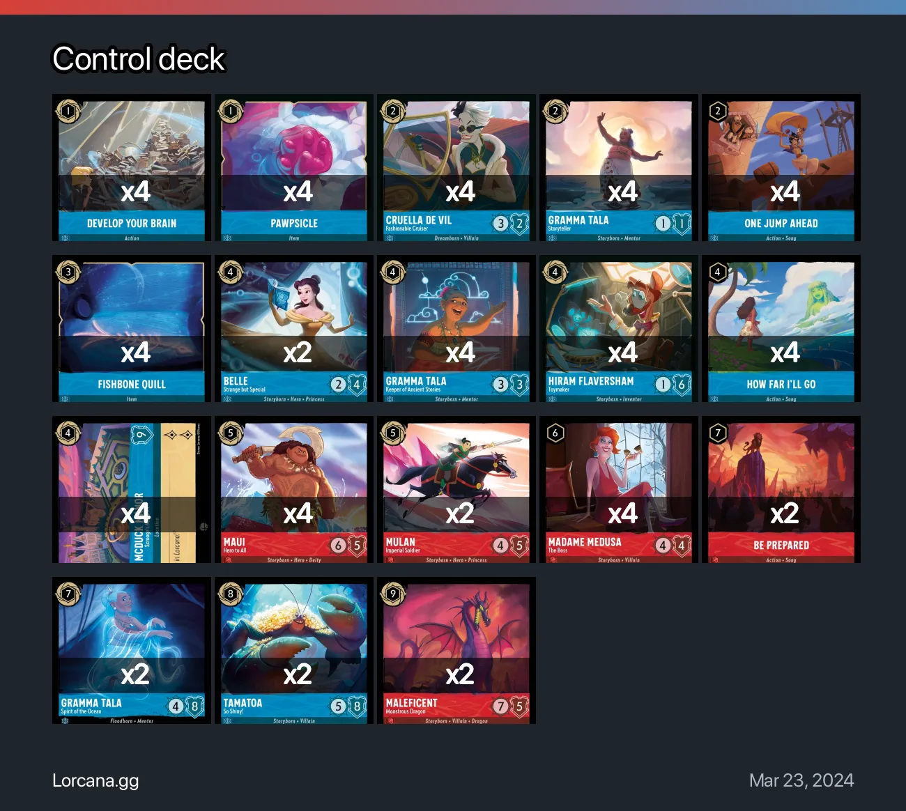 Control deck Lorcana Deck • Lorcana.GG