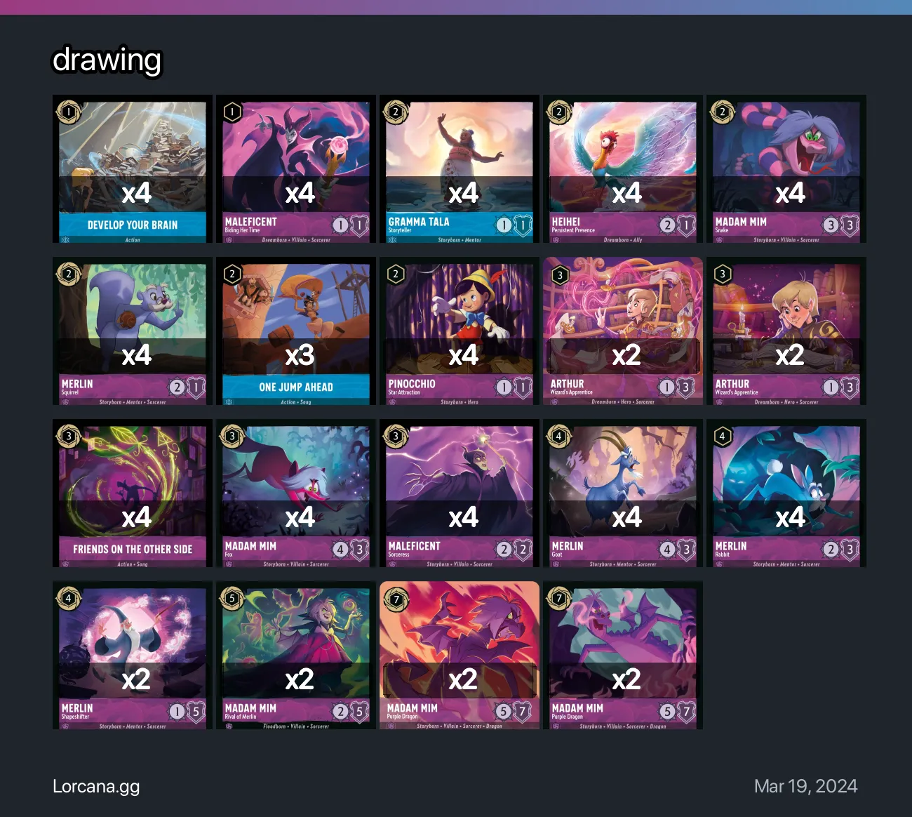 drawing Lorcana Deck • Lorcana.GG