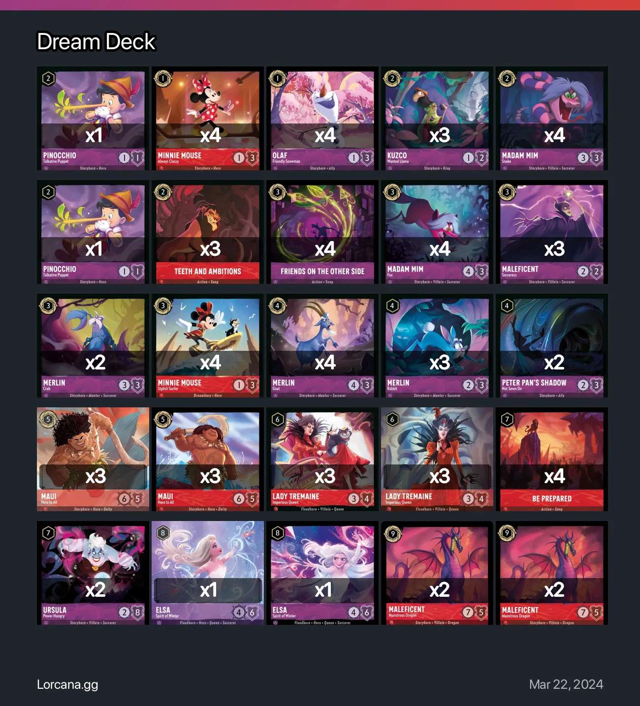 Dream Deck Lorcana Deck | Lorcana.gg