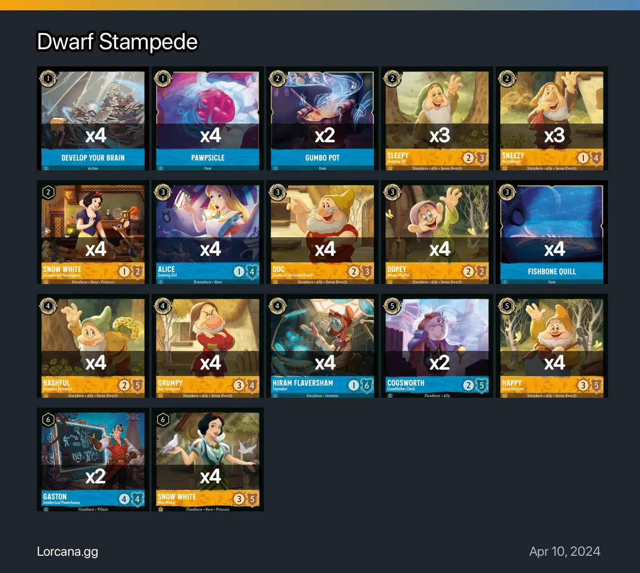 Dwarf Stampede Lorcana Deck | Lorcana.gg