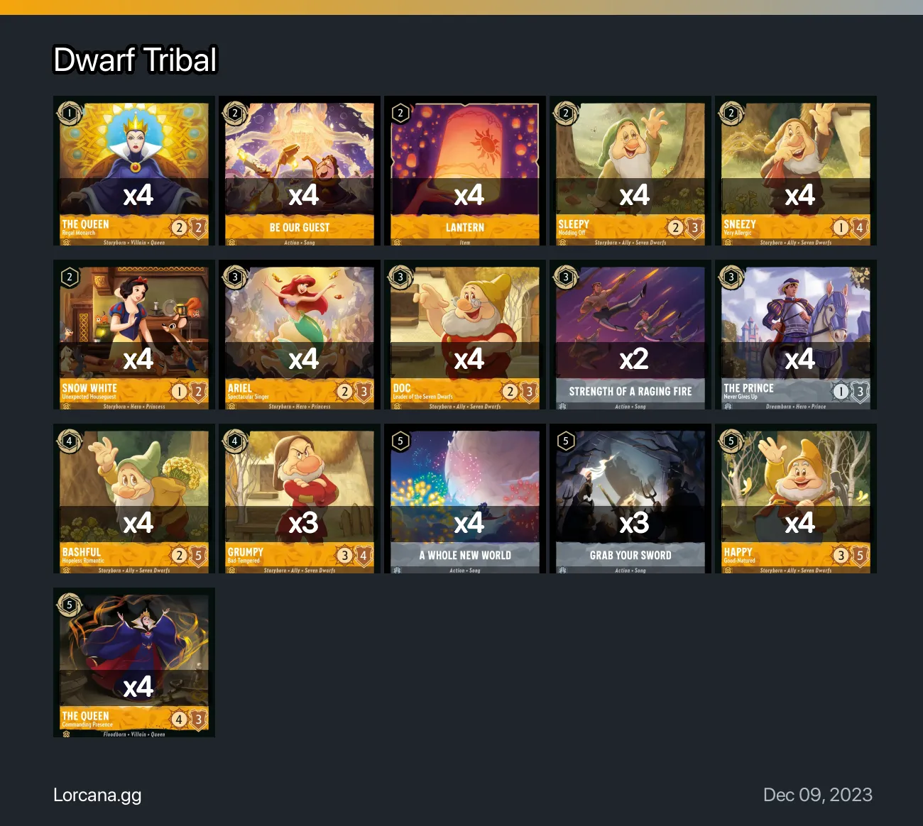 Dwarf Tribal Lorcana Deck | Lorcana.gg