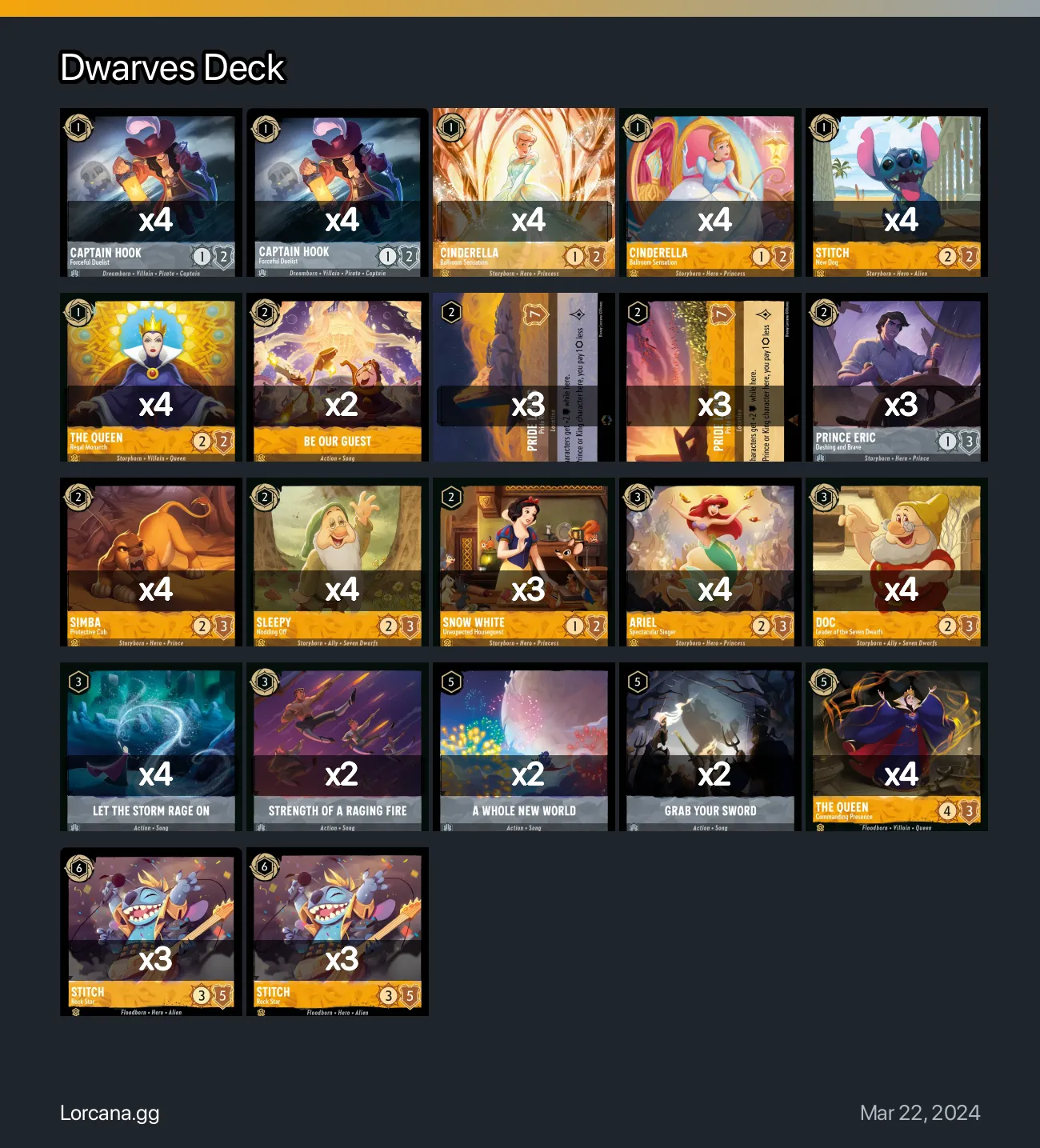 Dwarves Deck Lorcana Deck • Lorcana.GG