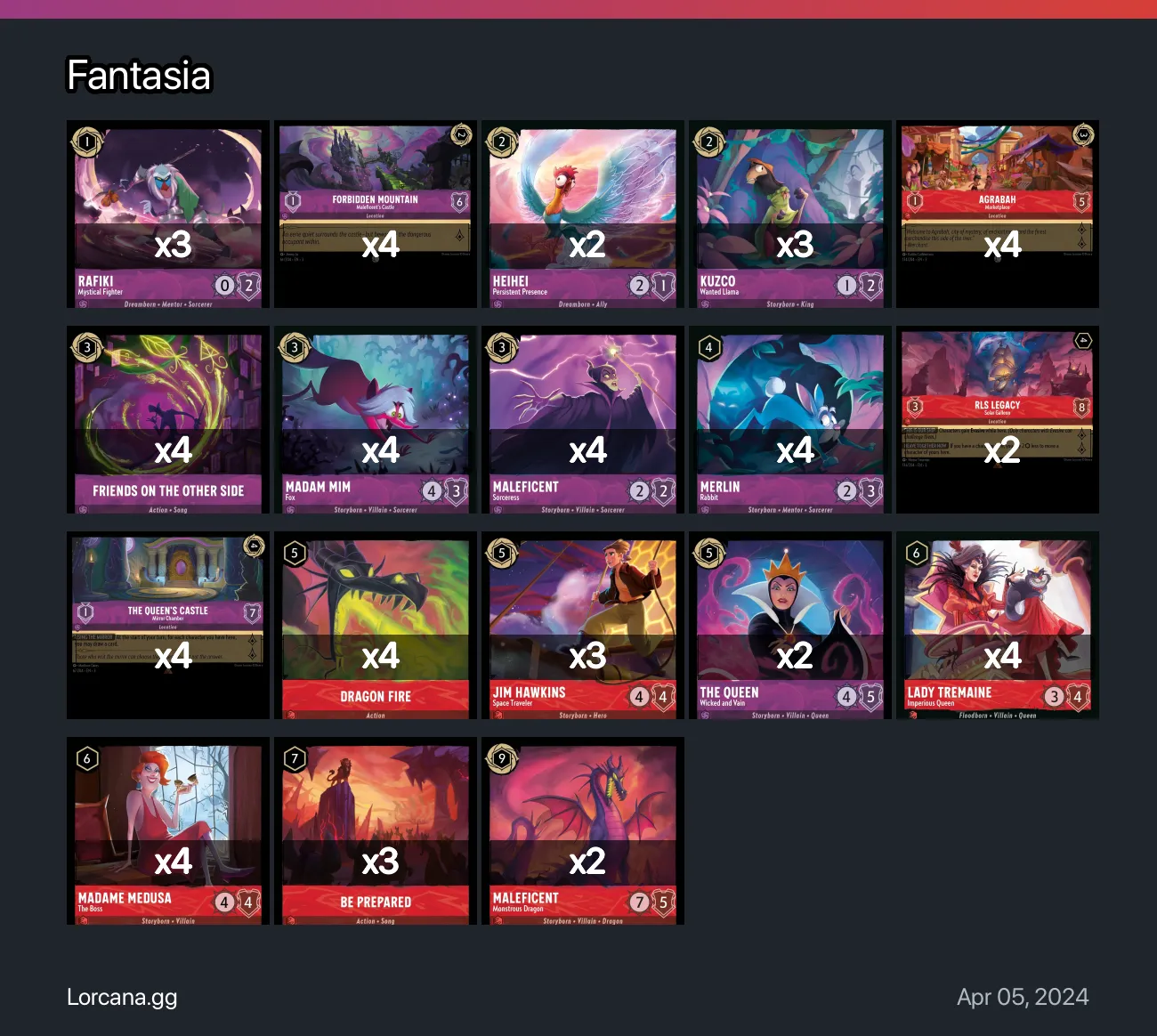 Fantasia Lorcana Deck | Lorcana.gg