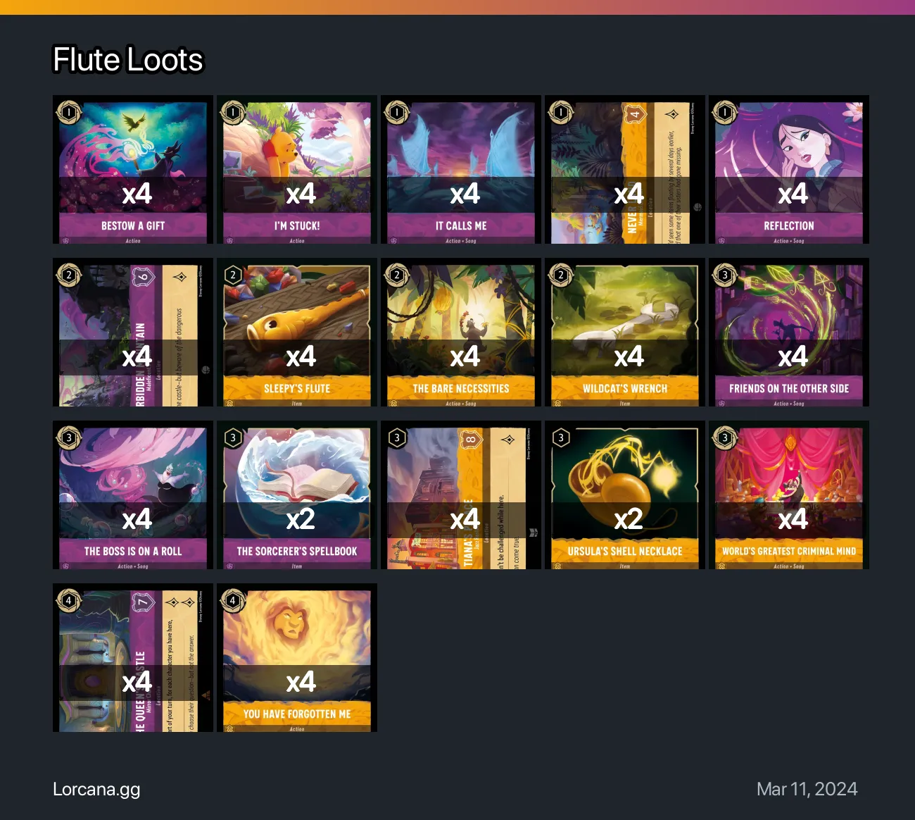 Flute Loots Lorcana Deck • Lorcana.GG