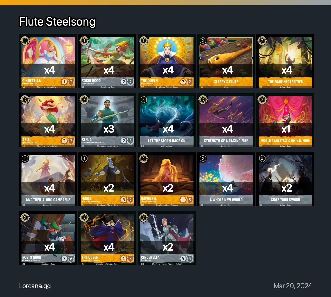 Flute Steelsong Lorcana Deck • Lorcana.GG