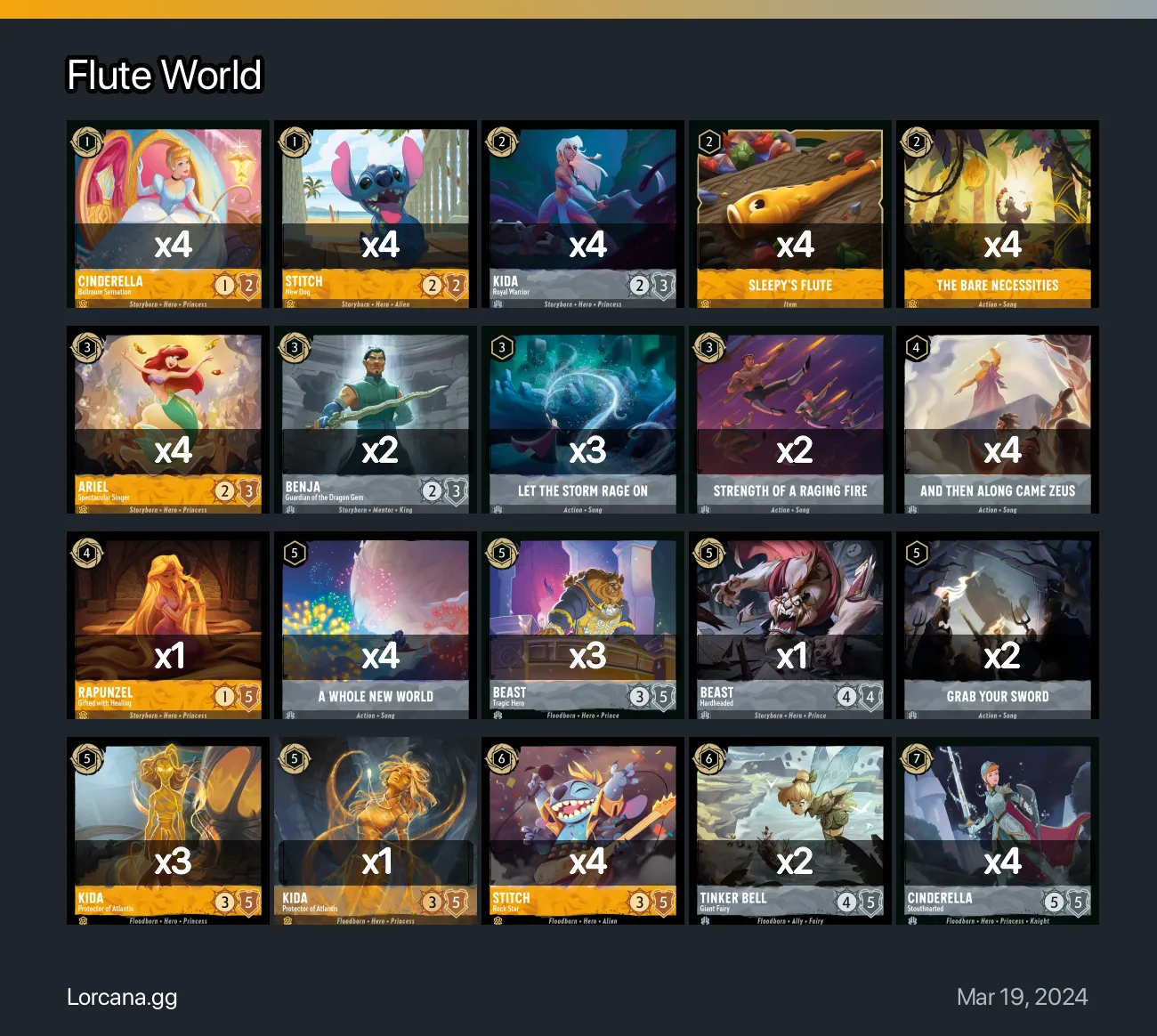 Flute World Lorcana Deck | Lorcana.gg