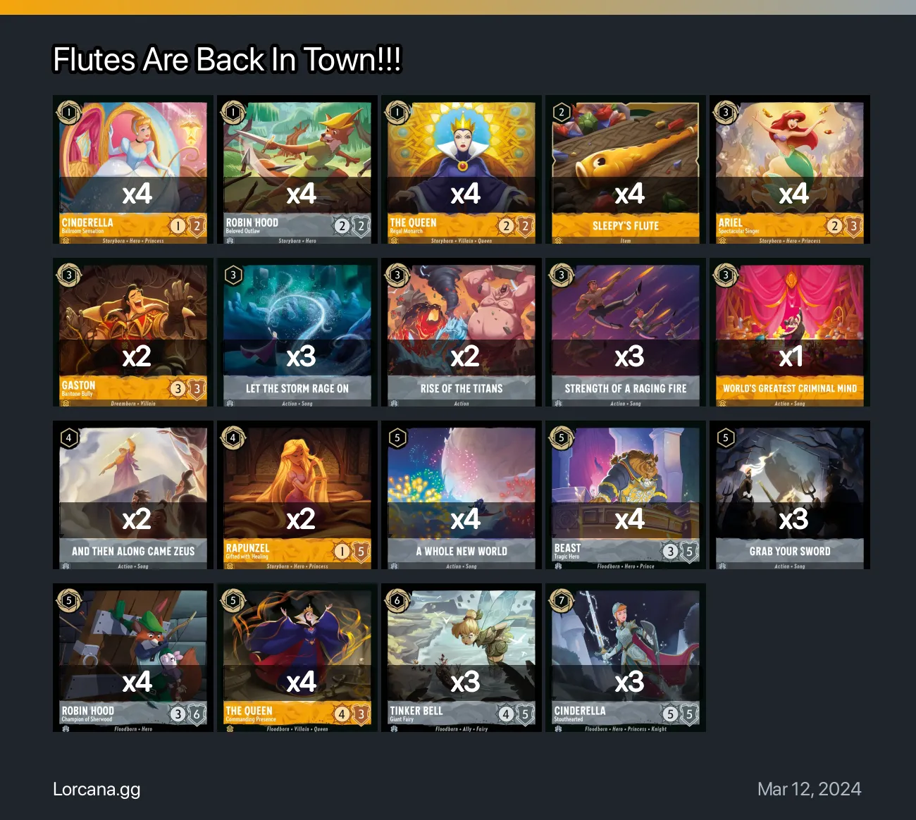 Flutes Are Back In Town!!! Lorcana Deck • Lorcana.GG