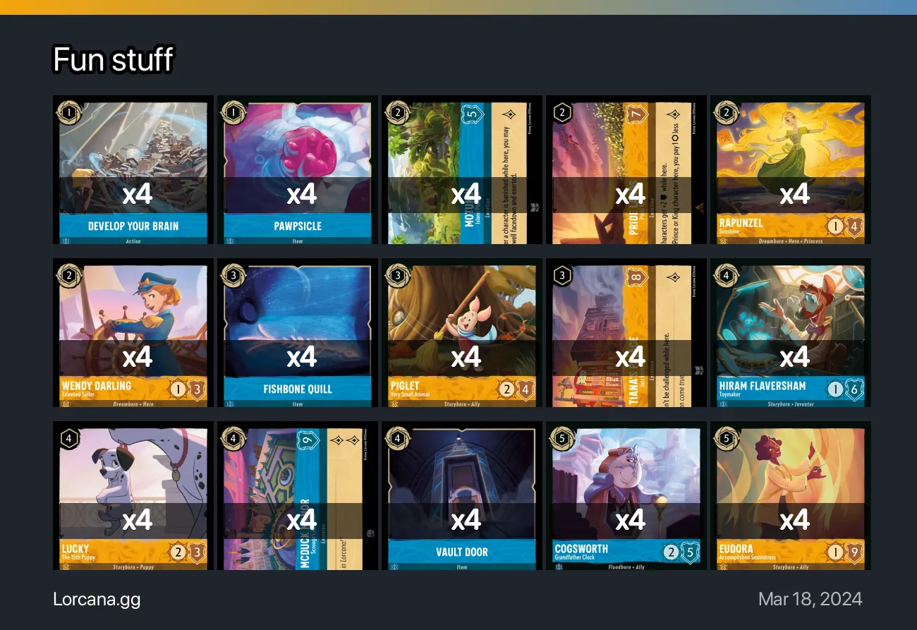 Fun stuff Lorcana Deck • Lorcana.GG