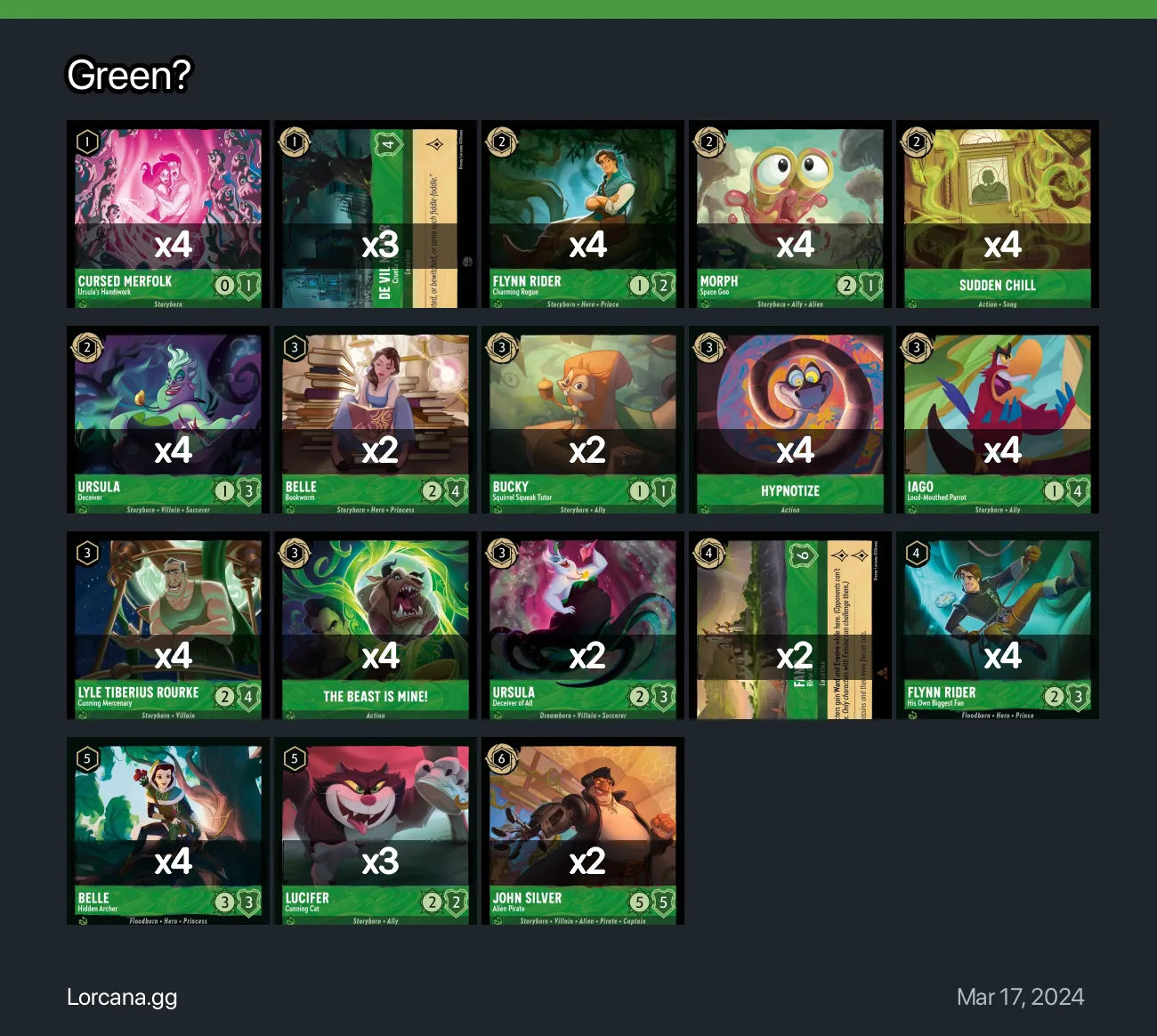 Green? Lorcana Deck | Disney Lorcana