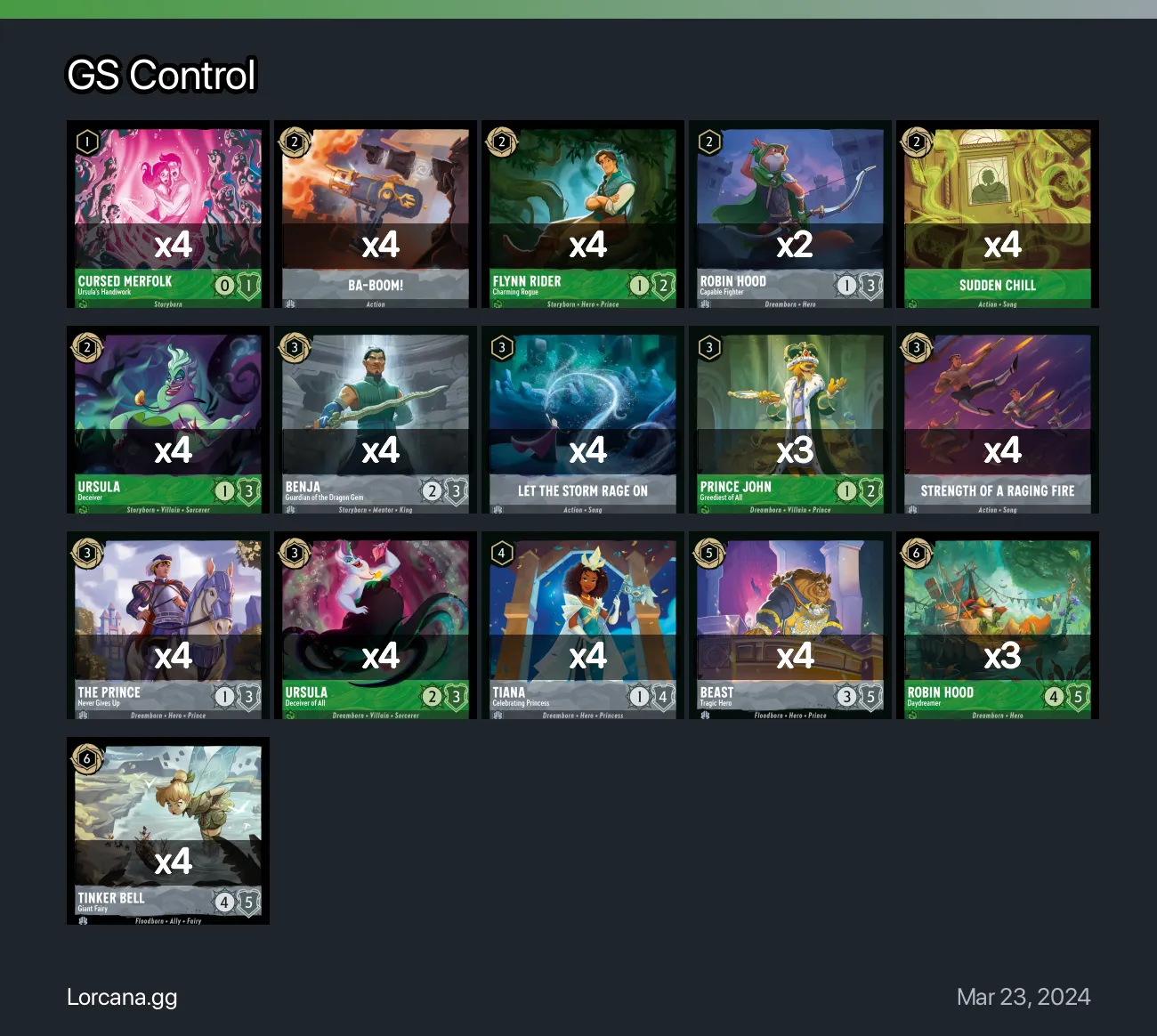 GS Control Lorcana Deck • Lorcana.GG