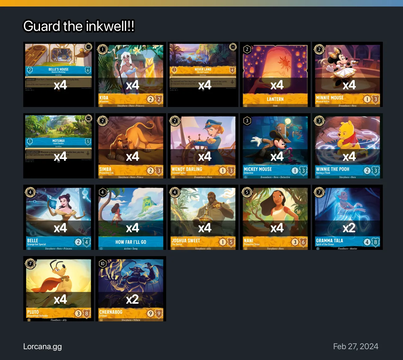 Guard the inkwell!! Lorcana Deck • Lorcana.GG