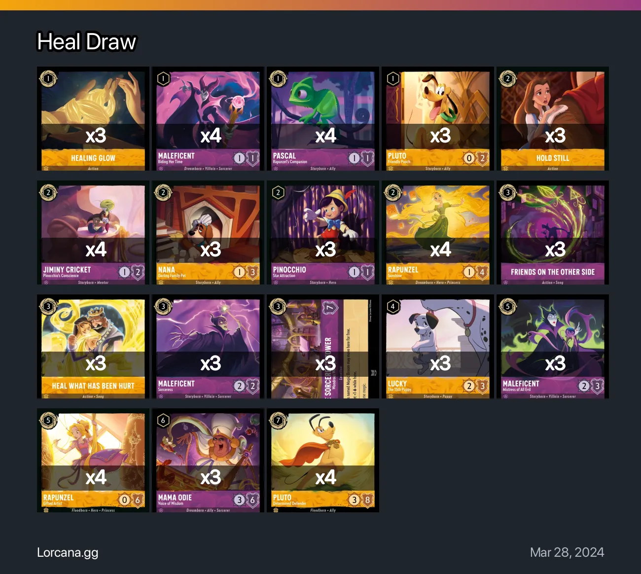 Heal Draw Lorcana Deck | Lorcana.gg