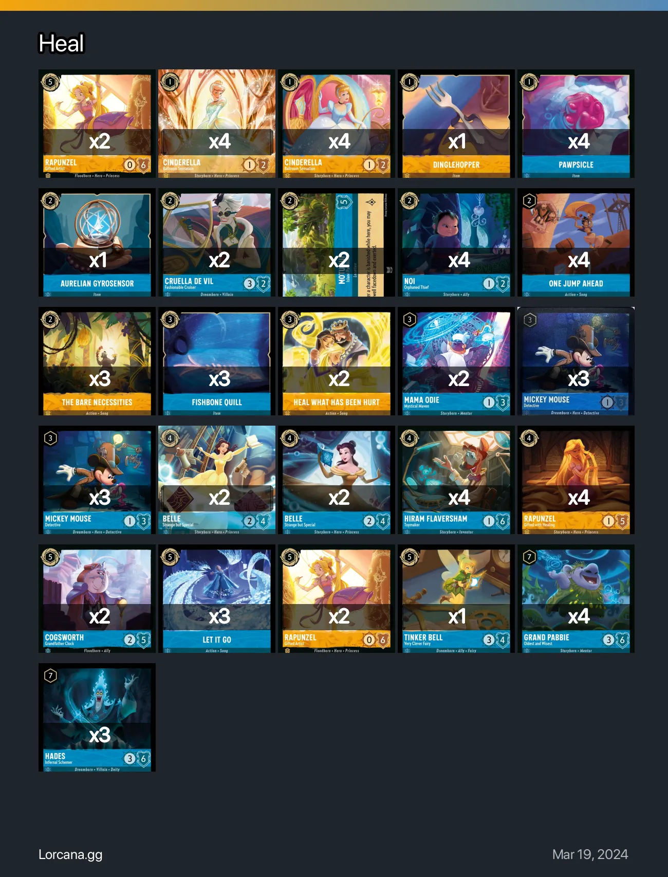 Heal Lorcana Deck | Lorcana.gg