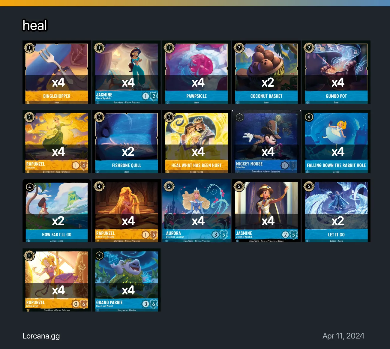 heal Lorcana Deck | Lorcana.gg