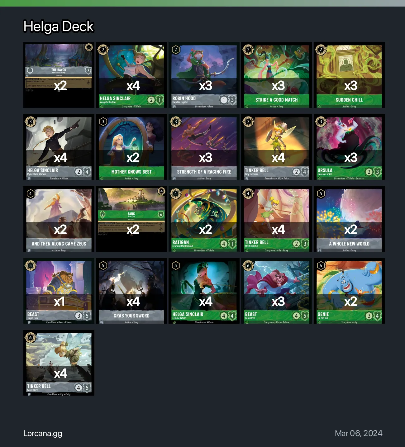 Helga Deck Lorcana Deck | Lorcana.gg