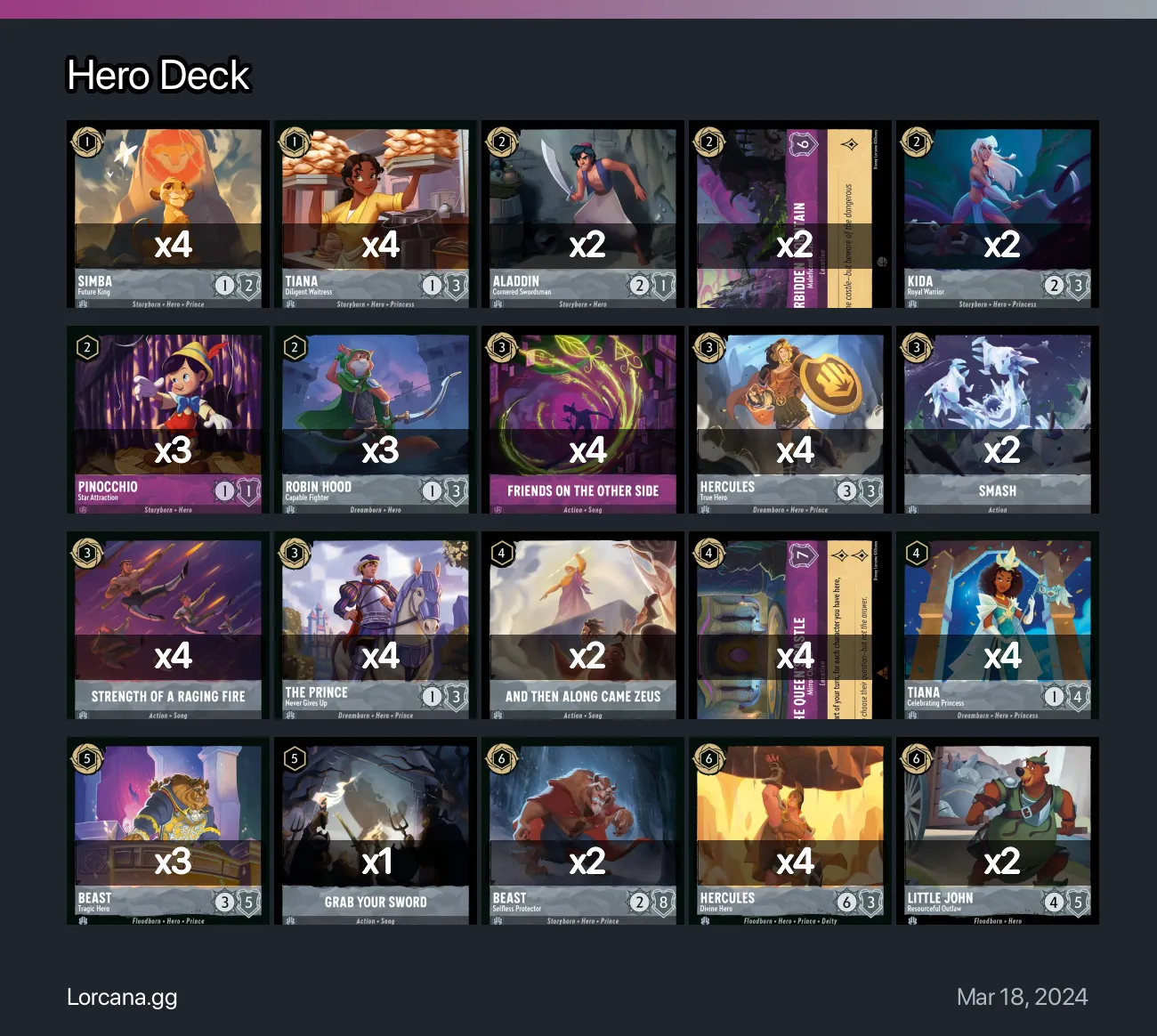 Hero Deck Lorcana Deck | Lorcana.gg