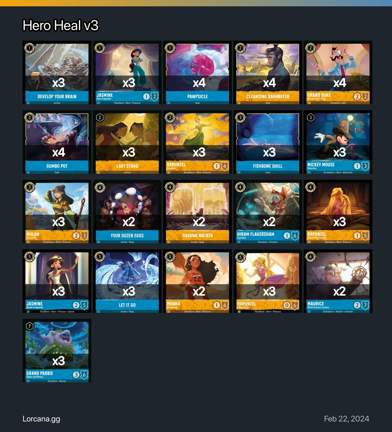 Hero Heal V3 Lorcana Deck 