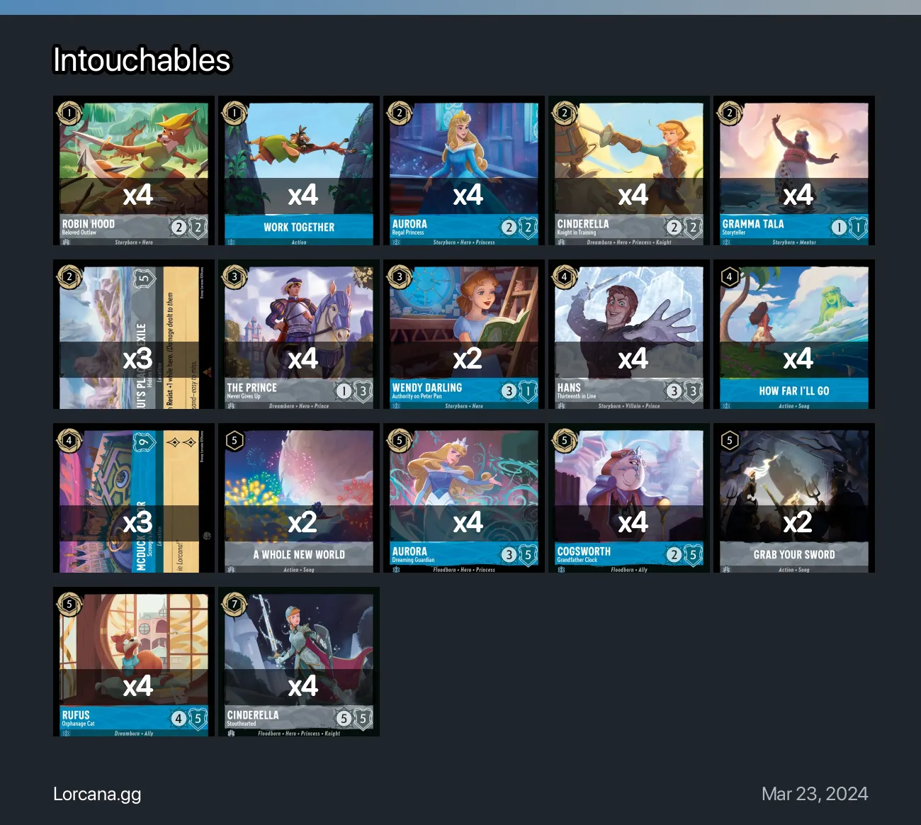 Intouchables Lorcana Deck | Lorcana.gg