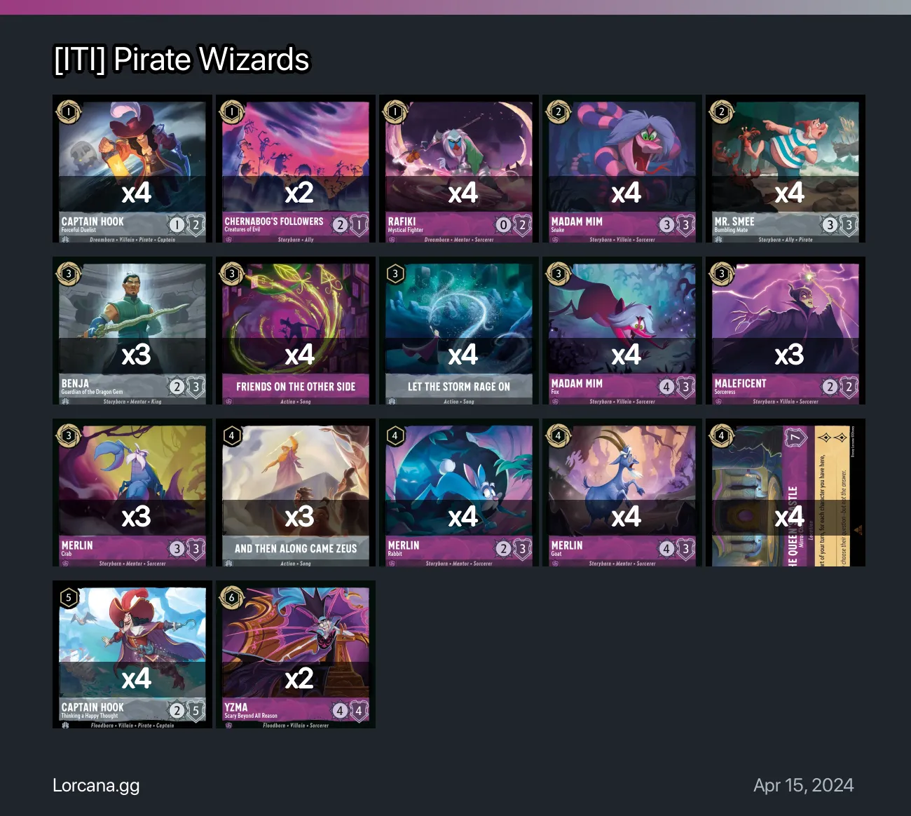 [ITI] Pirate Wizards Lorcana Deck | Lorcana.gg