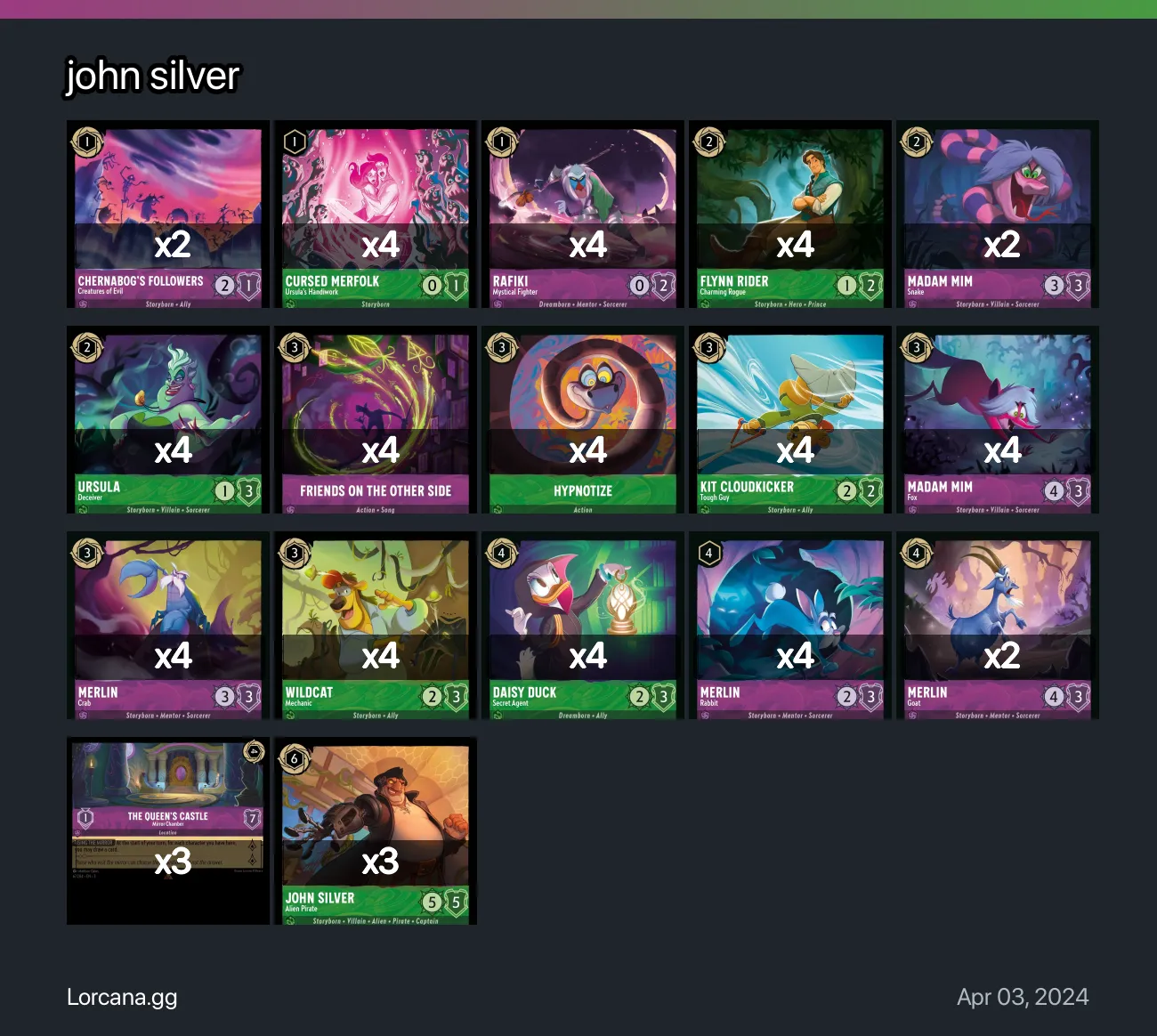 john silver Lorcana Deck | Lorcana.gg