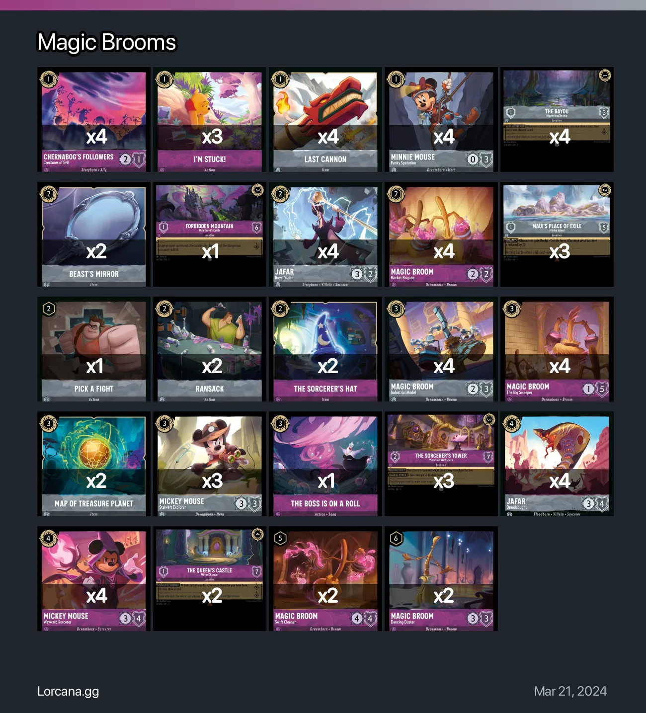 Magic Brooms Lorcana Deck • Lorcana.GG