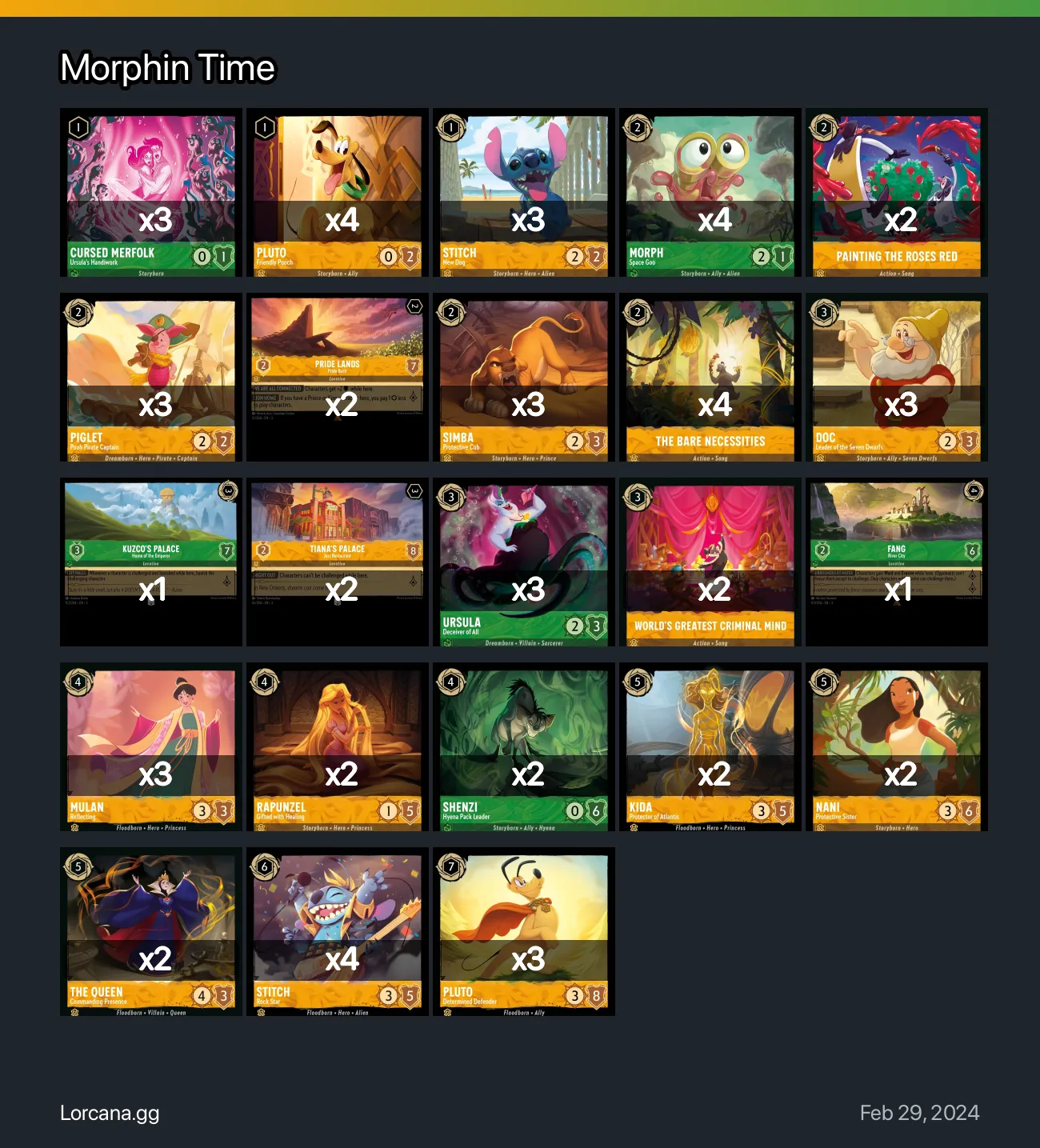 Morphin Time Lorcana Deck • Lorcana.GG