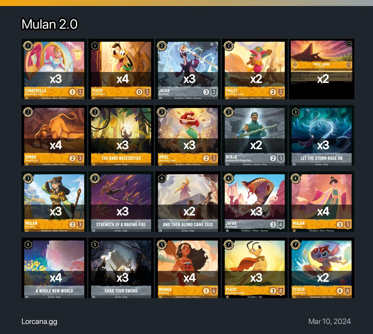 Mulan 2.0 Lorcana Deck • Lorcana.GG