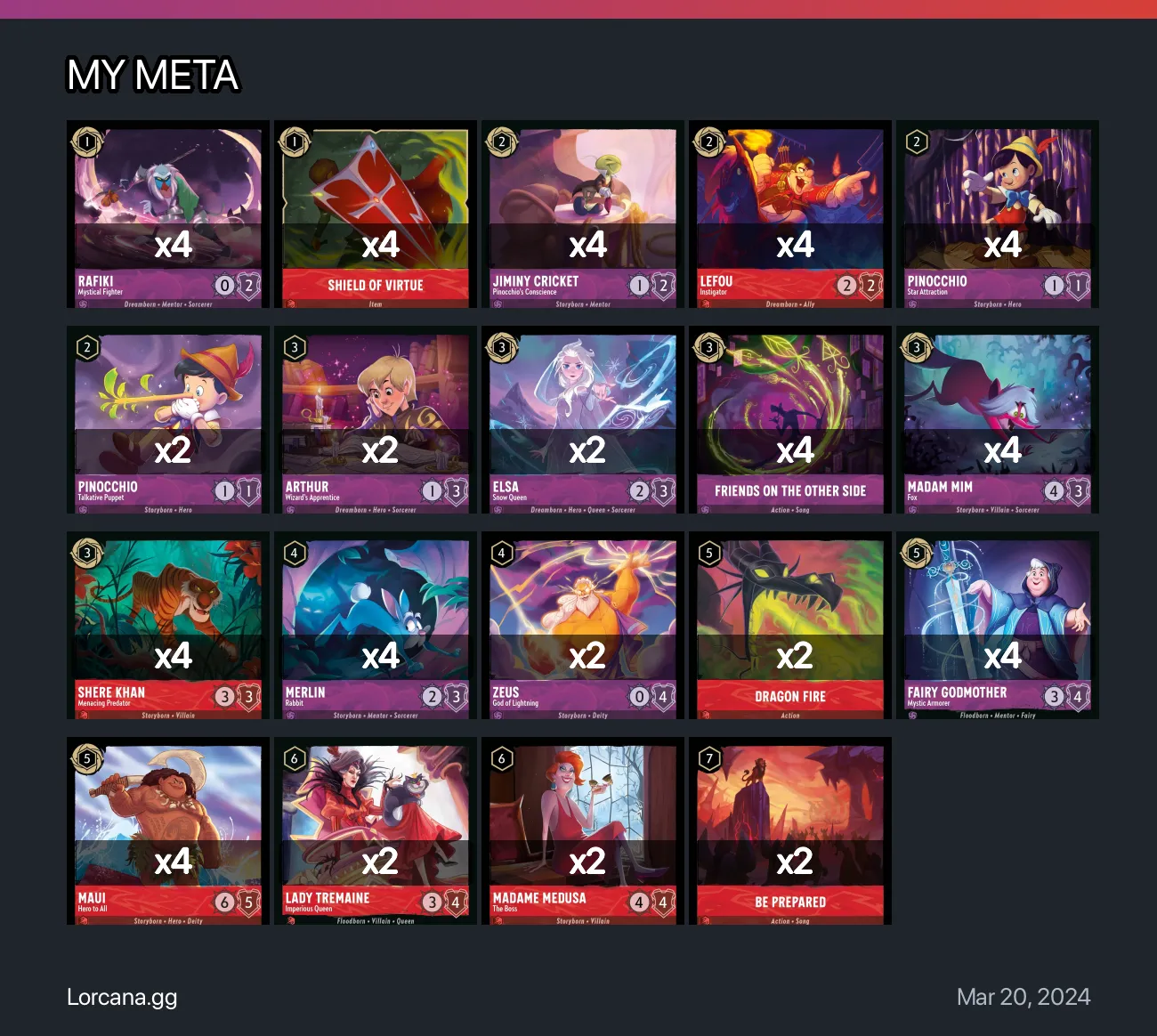 MY META Lorcana Deck • Lorcana.GG