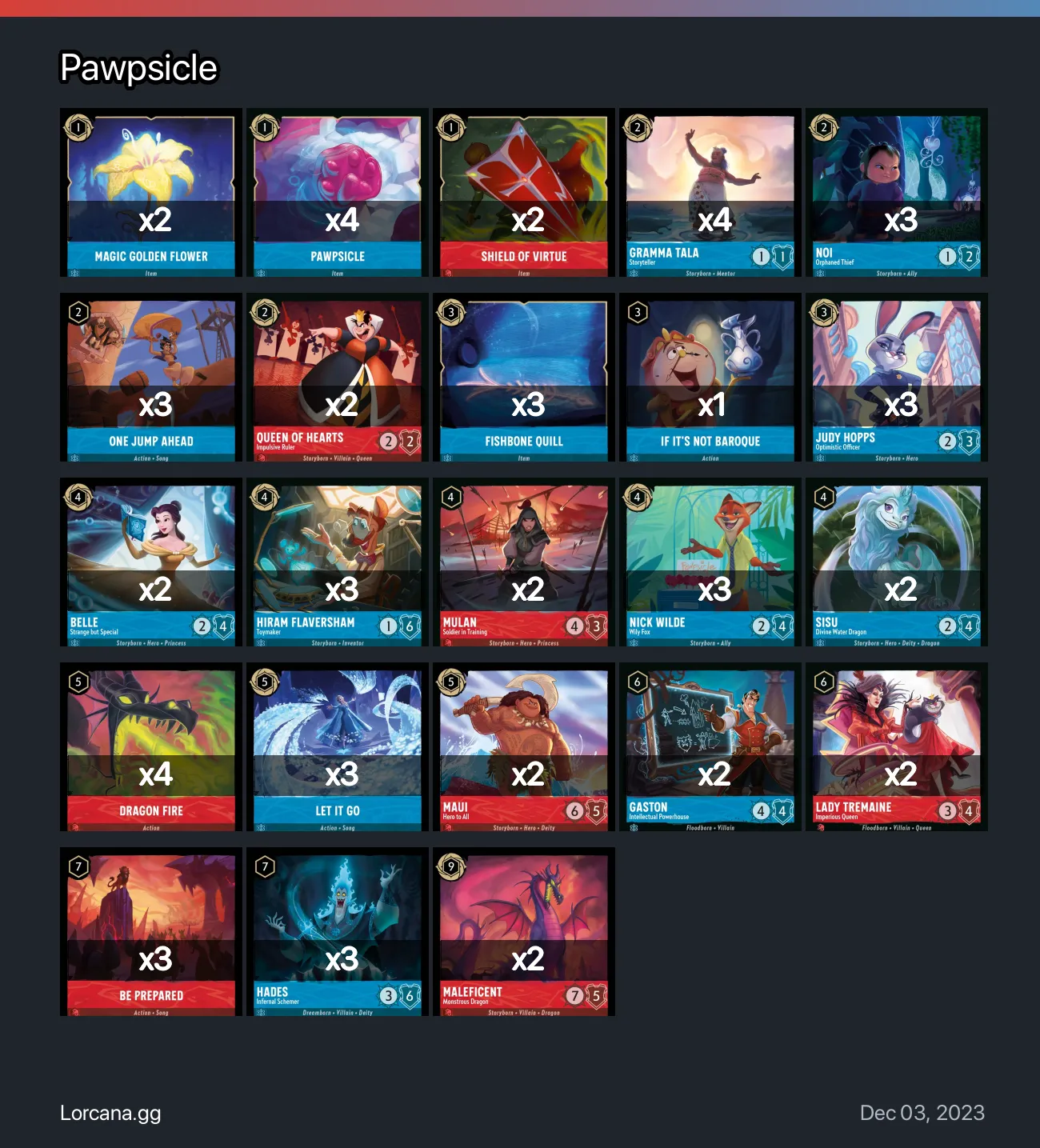 Pawpsicle Lorcana Deck | Lorcana.gg