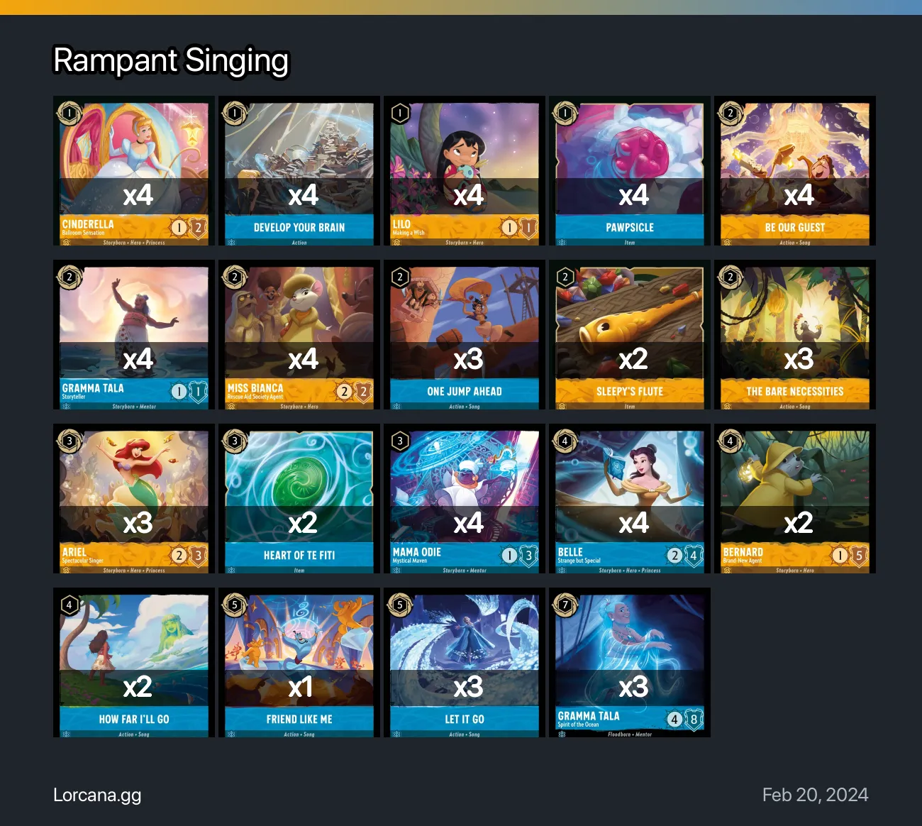 Rampant Singing Lorcana Deck Lorcanagg