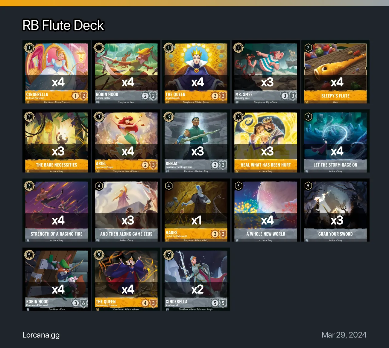 RB Flute Deck Lorcana Deck | Lorcana.gg