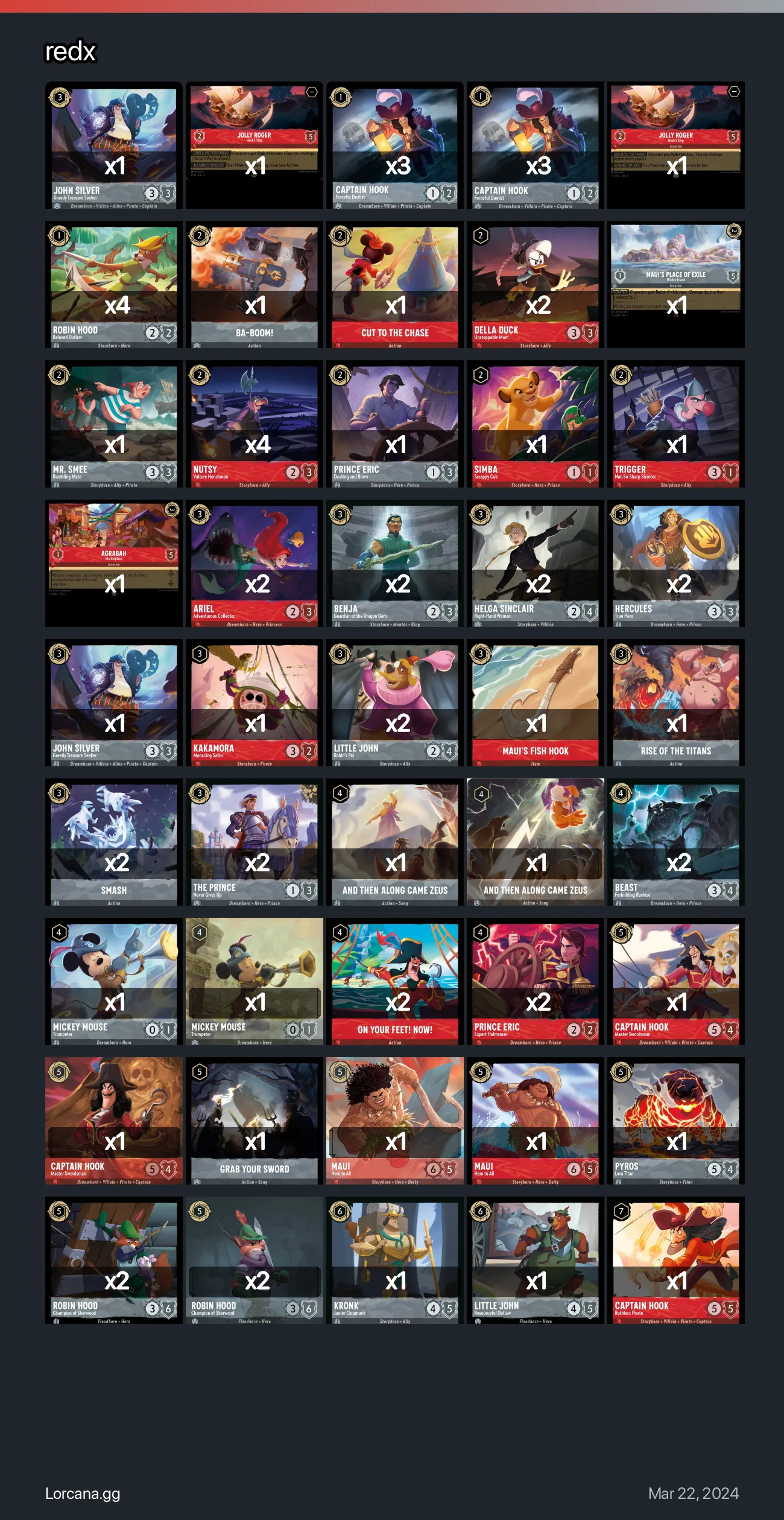 redx Lorcana Deck • Lorcana.GG