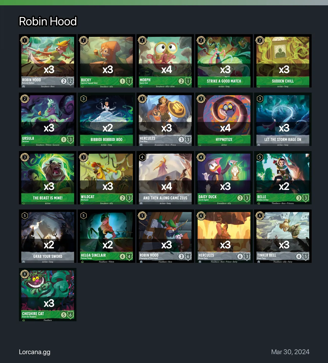 Robin Hood Lorcana Deck | Lorcana.gg