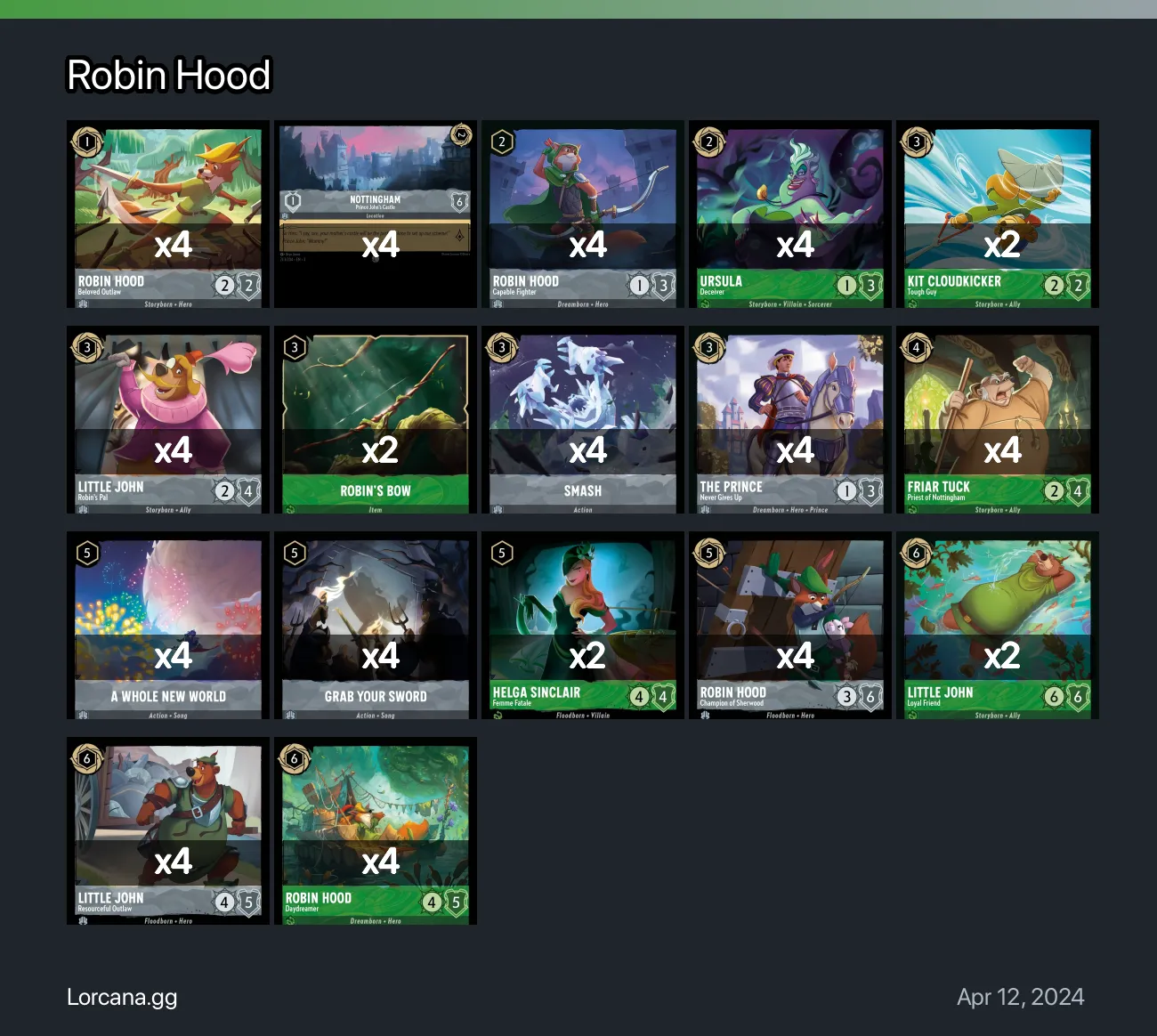 Robin Hood Lorcana Deck | Lorcana.gg