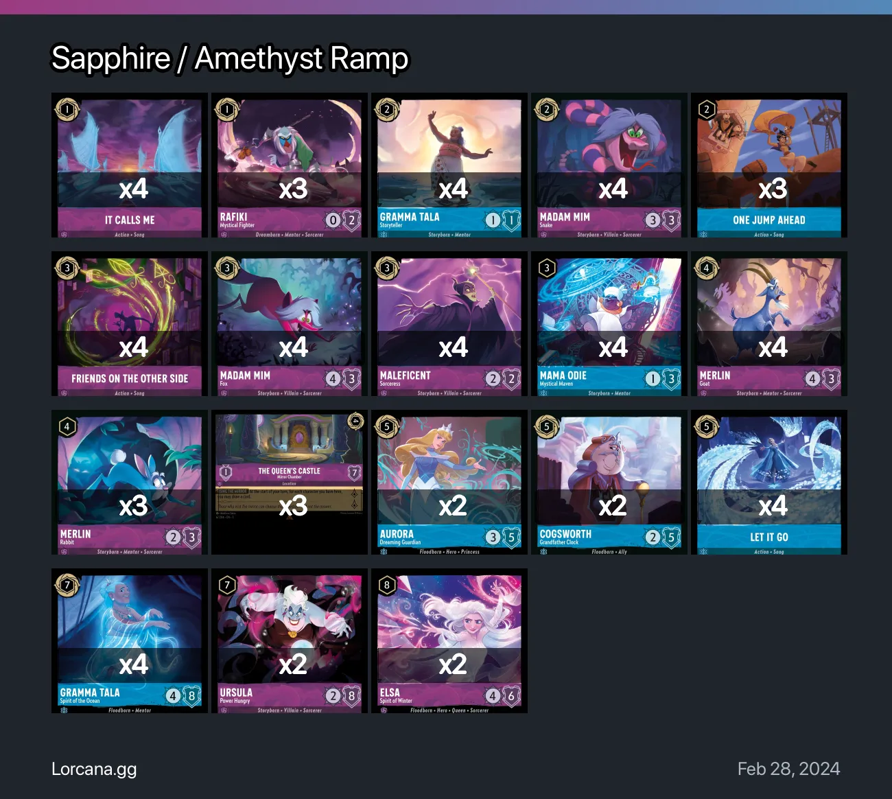 Sapphire   Amethyst Ramp Lorcana Deck 