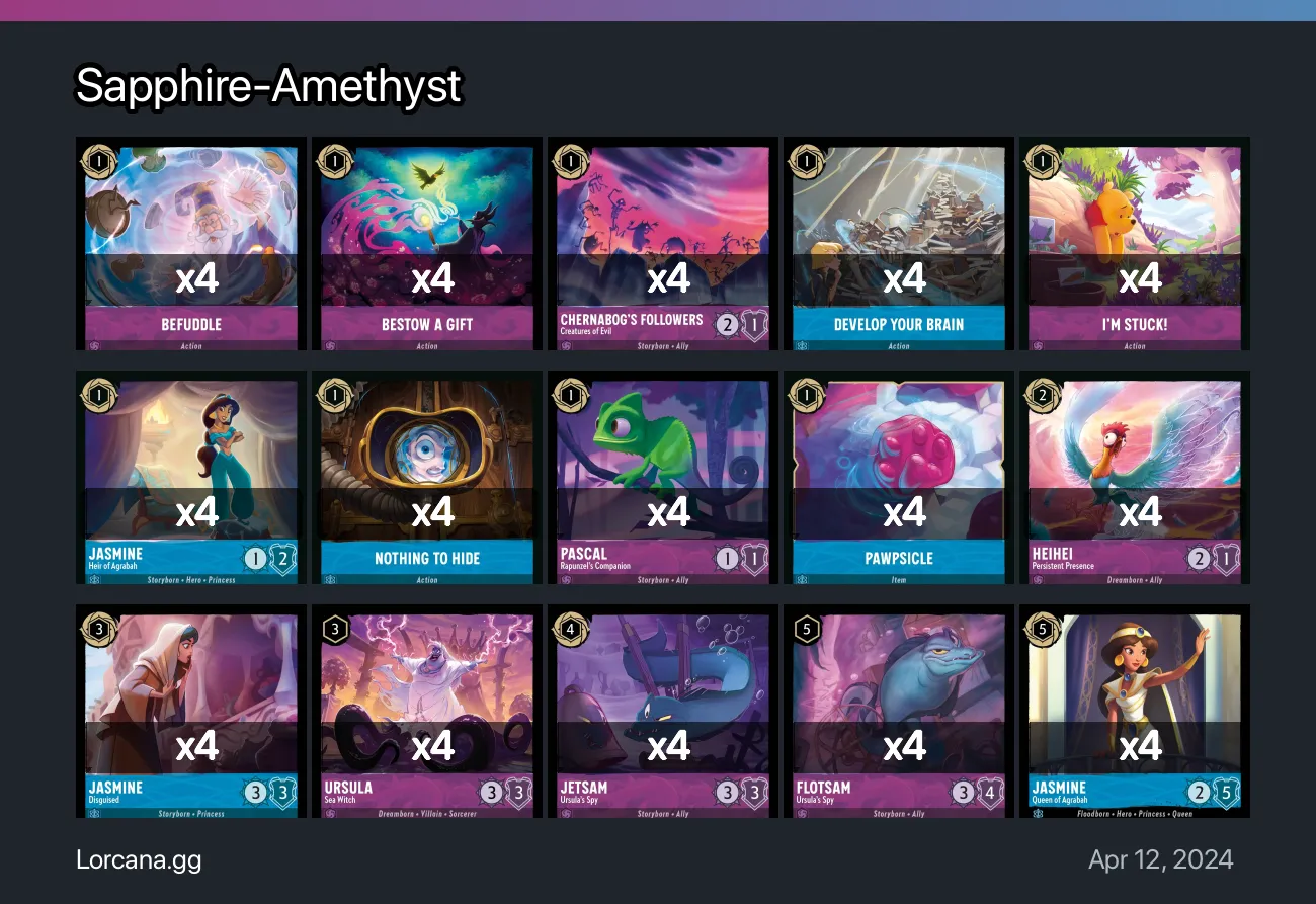 Sapphire Amethyst Lorcana Deck Lorcanagg