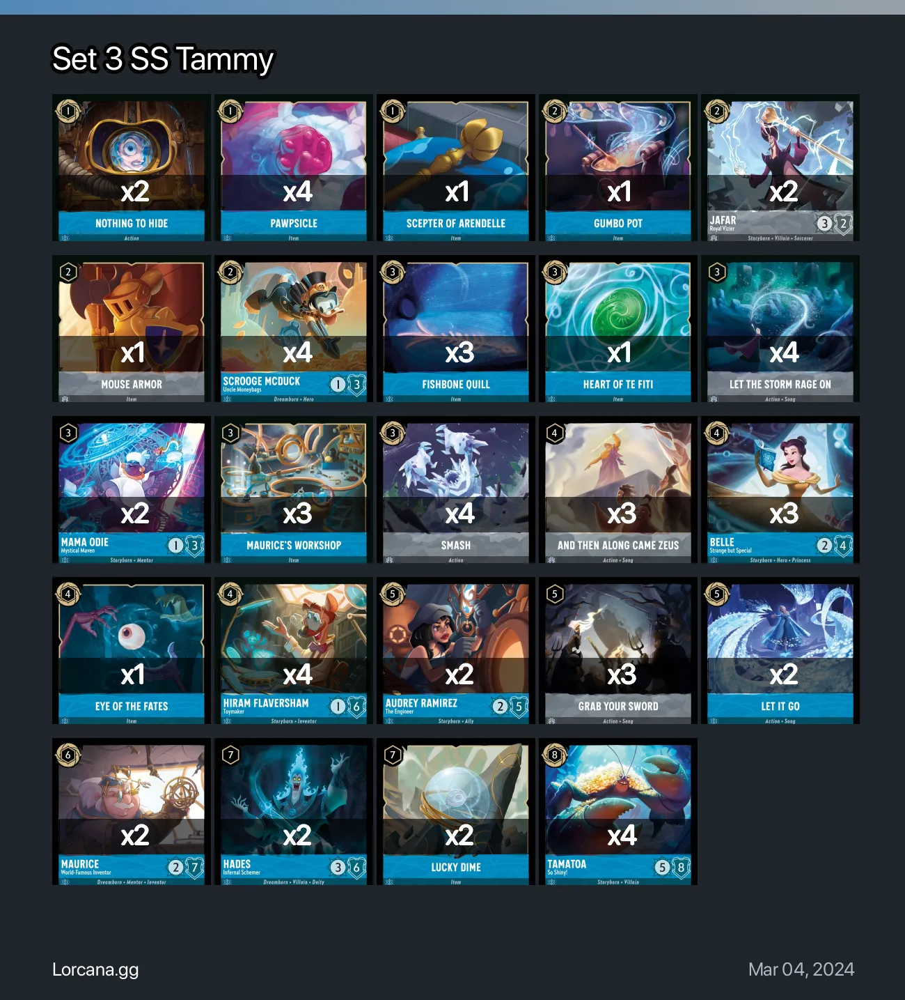 Set 3 SS Tammy Lorcana Deck • Lorcana.GG