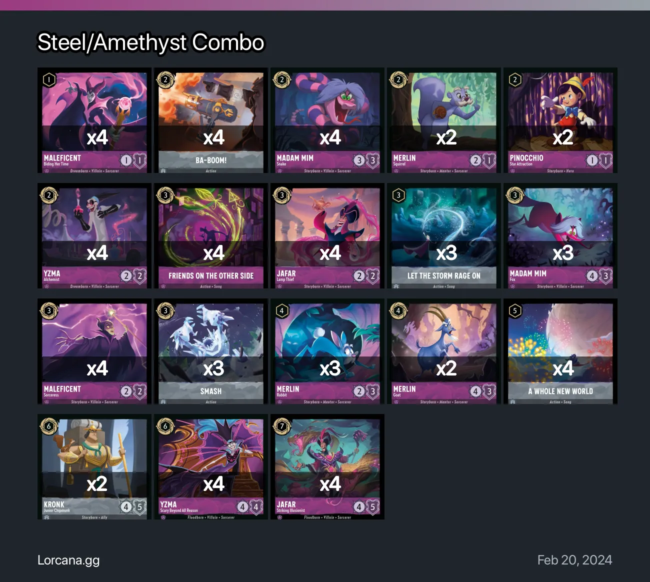 Steel/Amethyst Combo Lorcana Deck | Lorcana.gg