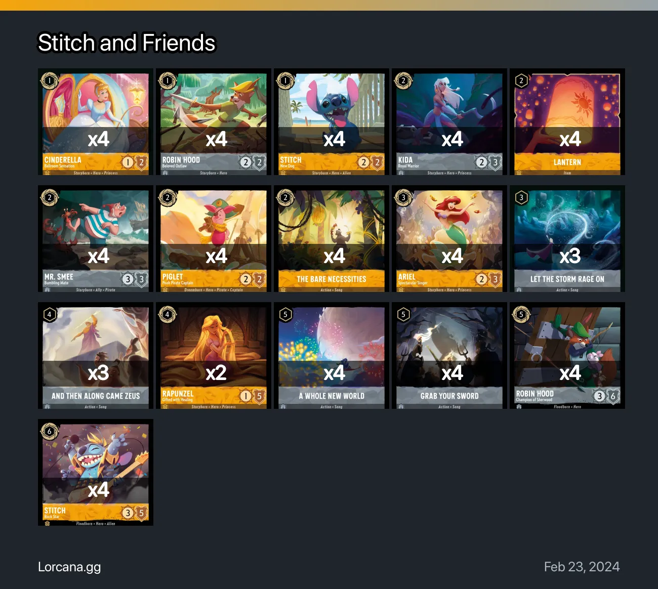 Stitch and Friends Lorcana Deck • Lorcana.GG