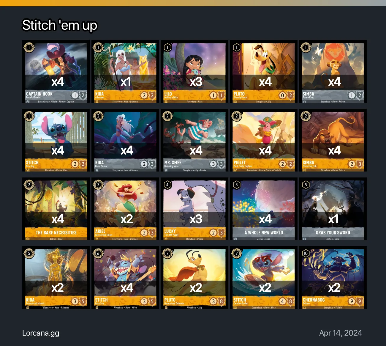 Stitch 'em up Lorcana Deck | Lorcana.gg