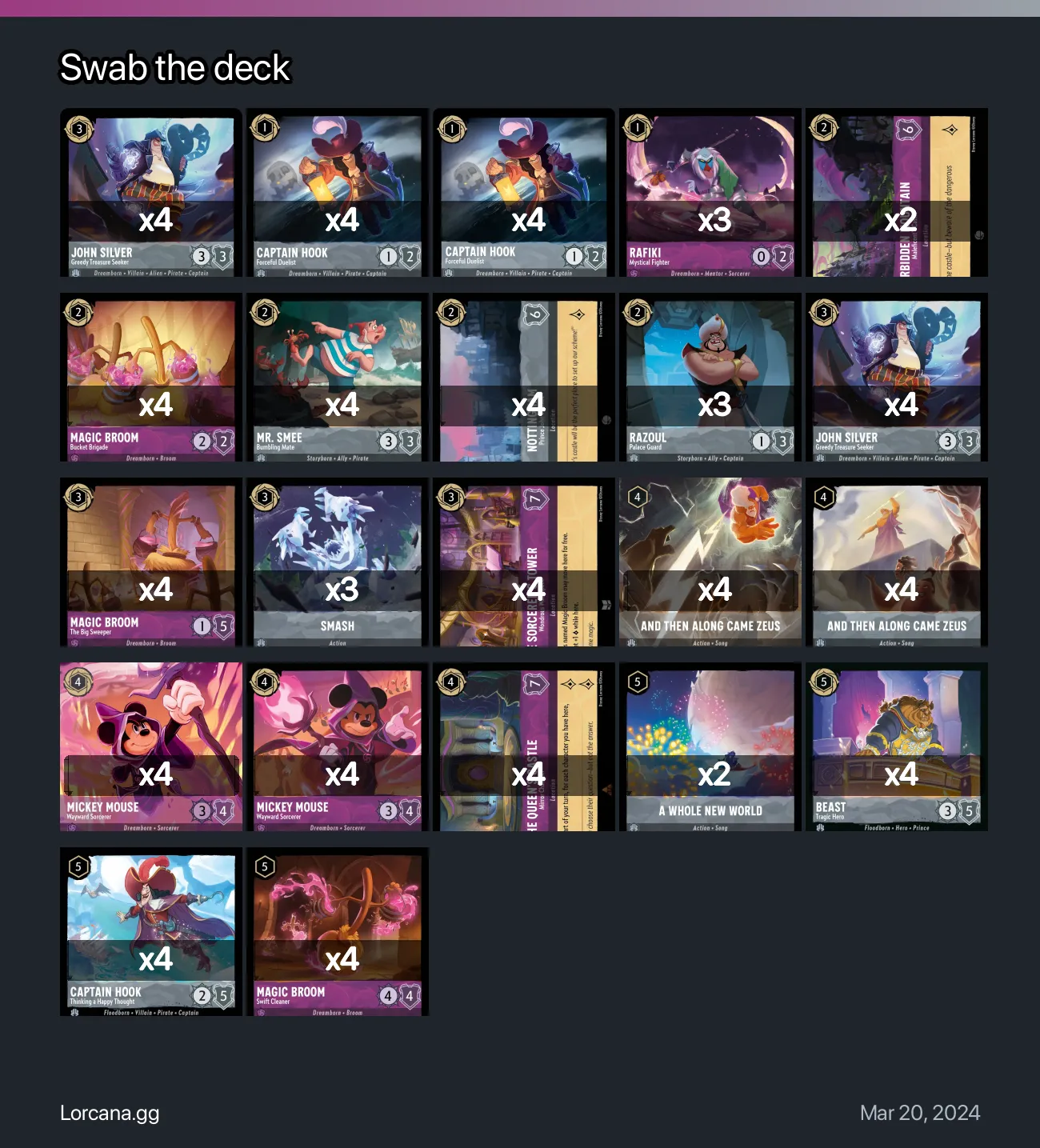 Swab the deck Lorcana Deck • Lorcana.GG